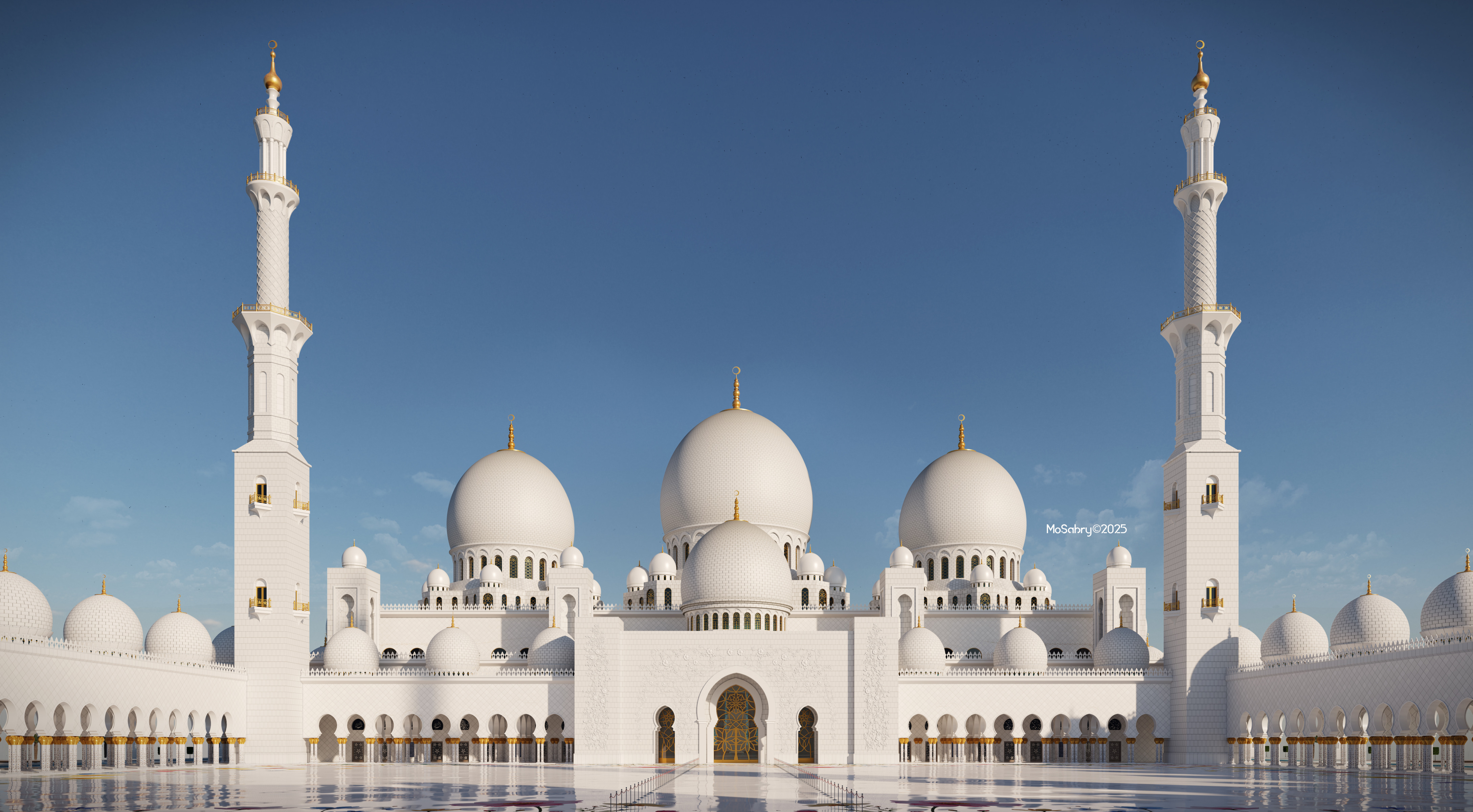 Sheikh Zayed Grand Mosque, exterior visualization